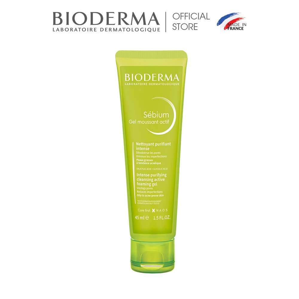Ảnh Gel rửa mặt làm sạch sâu và giảm mụn Bioderma Sébium Gel moussant actif - 45ml 1