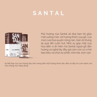 Nước hoa nam Solinotes Santal dầu thơm nam hương gỗ đàn hương thơm lâu dạng xịt độ lưu hương 8h