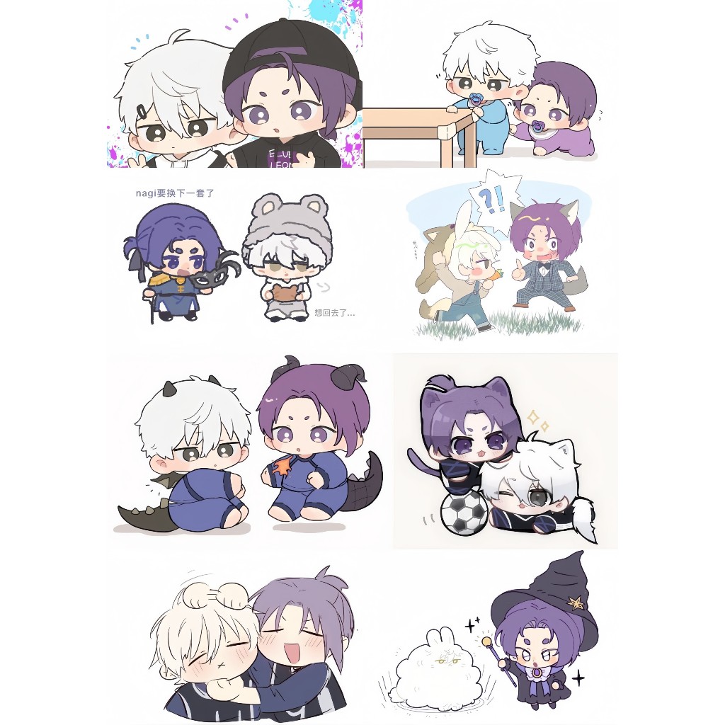 Sticker Anime Blue Lock char Nagi, Rin, Bachira, Chigiri,,, | Shopee ...