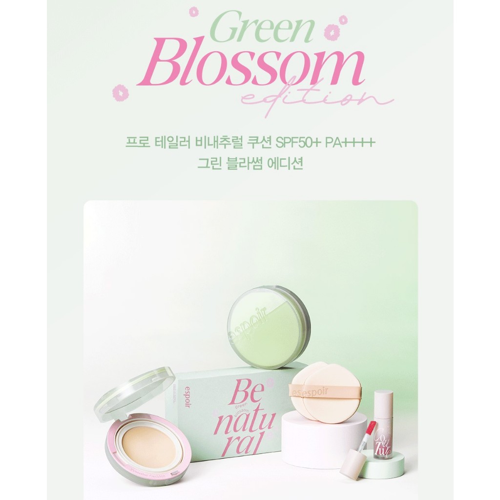 Ảnh Phấn Nước Che Phủ Tự Nhiên Espoir Be Natural Cushion Green Blossom Edition SPF50 PA++++ 14g 3