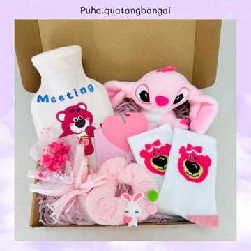 Quà tặng valentime,8/3 , Túi chườm nóng PUHA 350ml, túi chờm bụng kinh sưởi ấm nóng chườm ấm giảm đau hiệu quả cho nữ