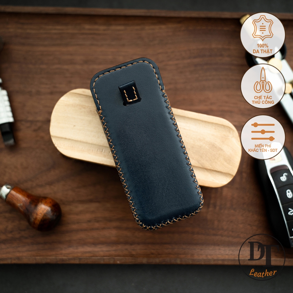 Mino Crafts - Bao da điện thoại N0KIA 6700,  8800 - Đồ da Handmade - Da bò nhập khẩu - Màu xanh navy