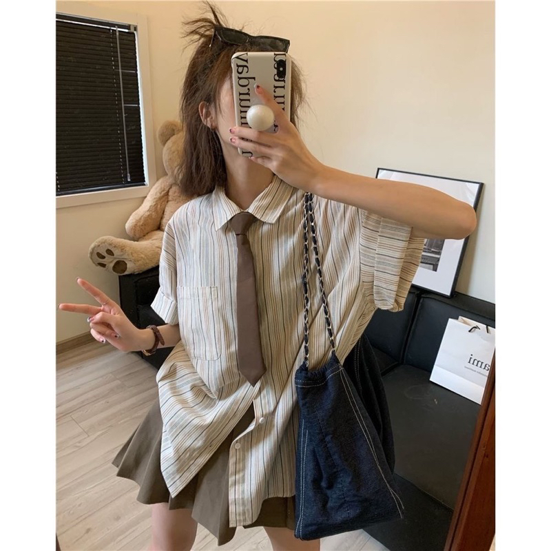 (CÓ SẴN) SET 3 CHI TIẾT ÁO SƠ MI + CHÂN VÁY TENNIS + CÀ VẠT | BigBuy360 - bigbuy360.vn