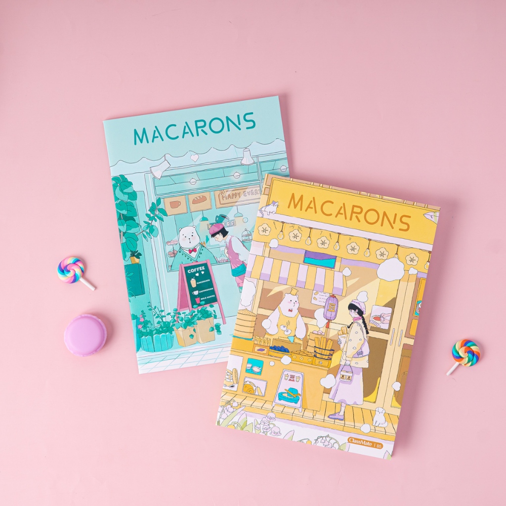 Vở ClassMate Vở Viết 80/120/200 Trang B5, Bìa Thiết Kế Macarons Cán Mờ Chống Nước, Dòng Kẻ 2 Màu Chống Lóa, Tập Ghi Bài