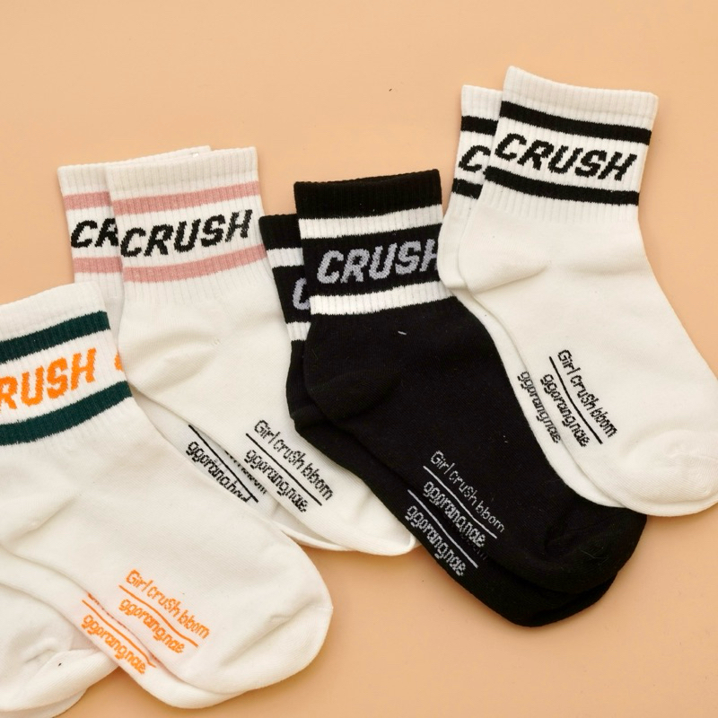 Tất Vớ Cổ Trung Cổ Lửng Chữ CRUSH Chất Liệu Cotton Co Dãn Phong Cách Hàn Quốc Độc Đáo Thời Trang