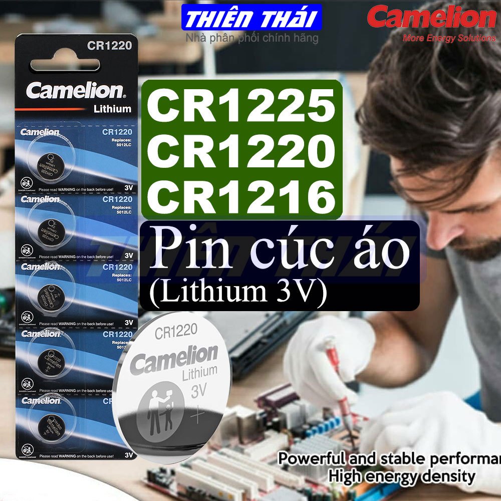 Pin cúc áo Camelion CR1225,CR1220,CR1216,pin Lithium 3V,pin nút áo 3V ...