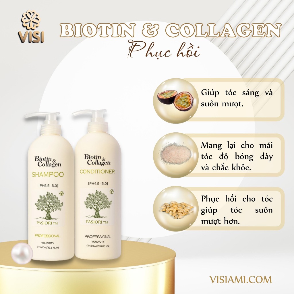 Ảnh Dầu gội xả Biotin Collagen Voudioty 500ML - 1000ML chống rụng tóc, phục hồi , giảm gàu, kiểm soát dầu 3