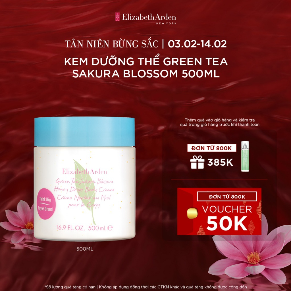 Kem dưỡng thể Elizabeth Arden Green Tea Sakura Blossom Honey Drops Body