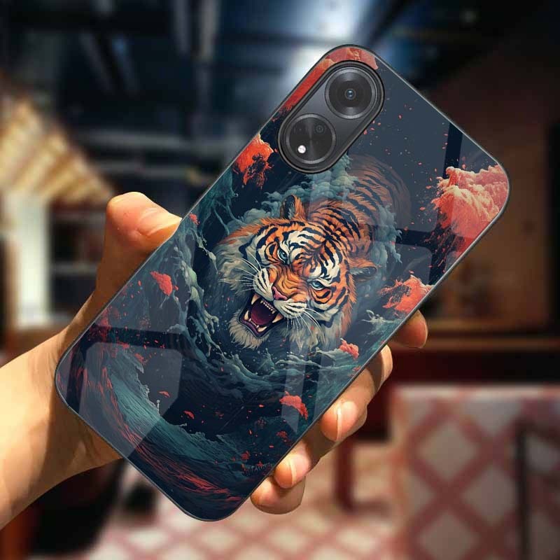 Ốp Lưng OPPO A18, A38, A58, A78, A98 Mặt Lưng Kính Cường Lực In 3D Cao Cấp