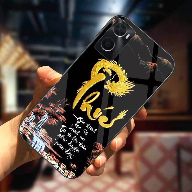 Ốp Lưng OPPO A36, A57(2022), A76, A77S, A96 Mặt Lưng Kính Cường Lực In 3D Cao Cấp