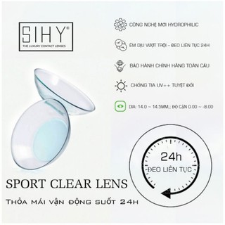 SIHY - Kính áp tròng, Lens [CẬN] cao cấp trong suốt 3- 6 tháng, chất liệu  Silicone