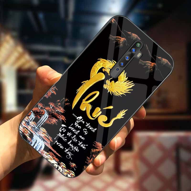 Ốp Lưng OPPO RENO 2F Mặt Lưng Kính Cường Lực In 3D Cao Cấp
