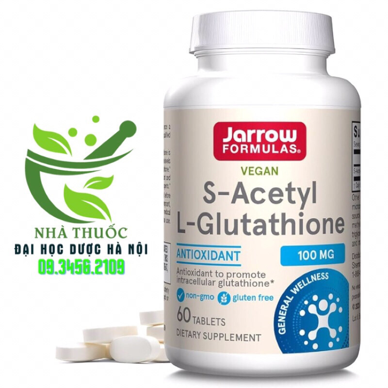 jarrow formulas s-acetyl l-glutathione Viên uống Glutathione cho hiệu quả gấp 10 lần Glutathione uống Gentle eye brightener Packaging:105ml KB Advance Formula Glutathione