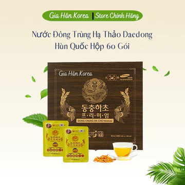 Nước Đông Trùng Hạ Thảo Hàn Quốc Daedong Ginseng Hộp Gỗ 60 Gói, Tăng Cường Sức Khỏe, Ổn Định Huyết Áp Và Hệ Miễn Dịch