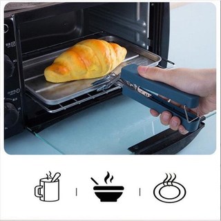 Kẹp gắp đồ chống nóng inox cán nhựa xanh