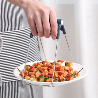 Kẹp gắp đồ chống nóng inox cán nhựa xanh