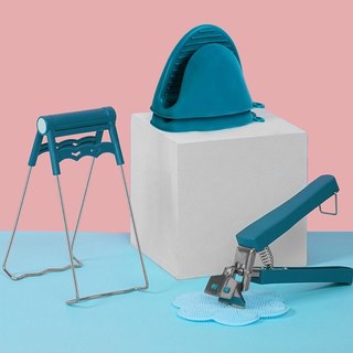 Kẹp gắp đồ chống nóng inox cán nhựa xanh
