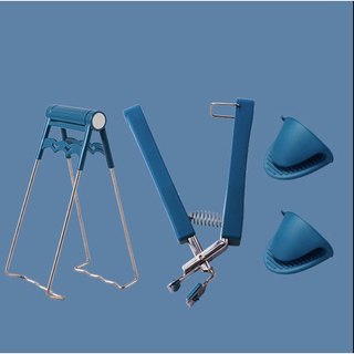 Kẹp gắp đồ chống nóng inox cán nhựa xanh