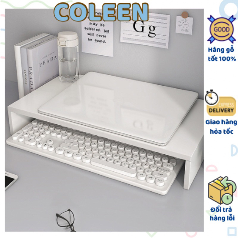 Kệ Giá Gỗ Đa Năng Để Máy Tính Decor Trang Trí Bàn Học COLEEN
