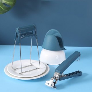 Kẹp gắp đồ chống nóng inox cán nhựa xanh