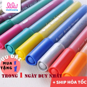 Bút sơn acrylic 51 màu repaint custom giày kim loại gỗ nhựa đá thủy tinh painter STA 1001 vẽ trên nhiều chất liệu