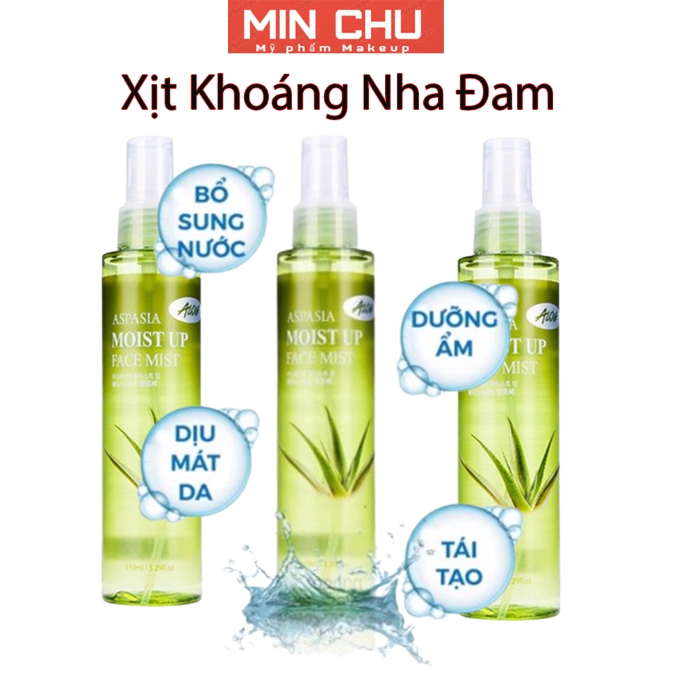 Xịt Khoáng Lô Hội , Khoáng Nha Đam Aspasia Nha đam/Collagen trắng da giữ ẩm_ Hàng Korea