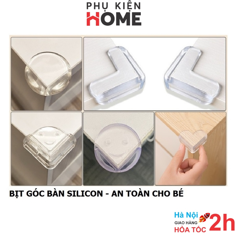 Set 4 Miếng Silicon Bịt Góc Bàn Bảo Vệ An Toàn Cho Bé,Đệm Cao Su Trong ...
