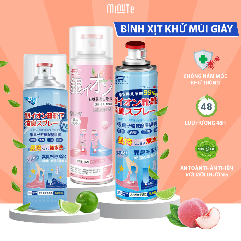 [Combo 3 Bình/Chai] Bình Xịt Khử Mùi Hôi Giày - Hình Ảnh Thực Tế
