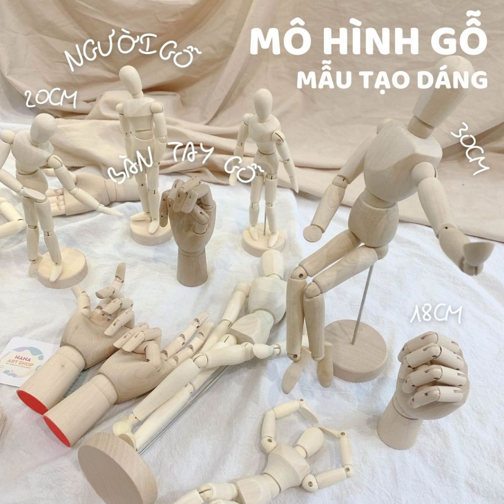 Mô Hình Người Gỗ / Bàn Tay Gỗ - Hình Nhân Gỗ Mẫu Luyện Vẽ Dáng | Shopee ...