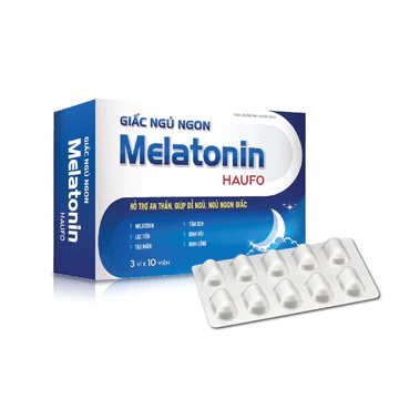 Viên uống GIẤC NGỦ NGON Melatonin HAUFO (Hộp 30 viên) Hỗ trợ giúp ngủ ngon, giúp giảm căng thẳng, lo âu, mệt mỏi.