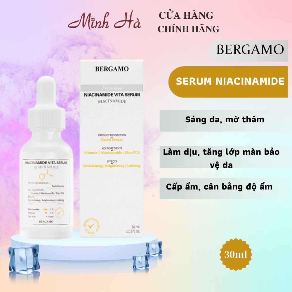 Serum Niacinamide Premium Vita Bergamo 30ml hỗ trợ sáng da, mờ