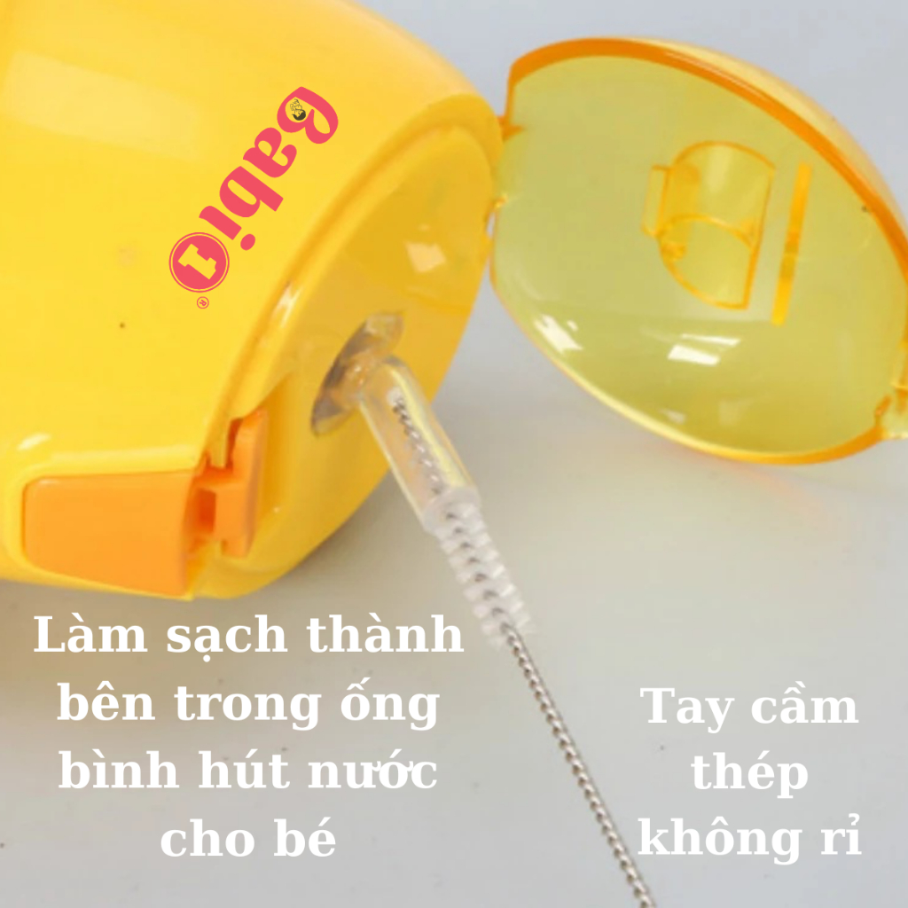 Bộ Cọ Rửa Bình Sữa Silicon Babi 1 Set 3 Chi Tiết gấp Gọn Tiện Dụng