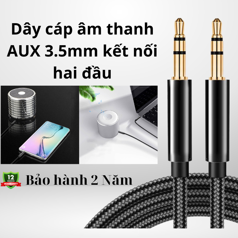 Dây AUX 3.5mm kết nối loa 2 đầu 3.5mm, Jack dành cho audio kết nối âm ...