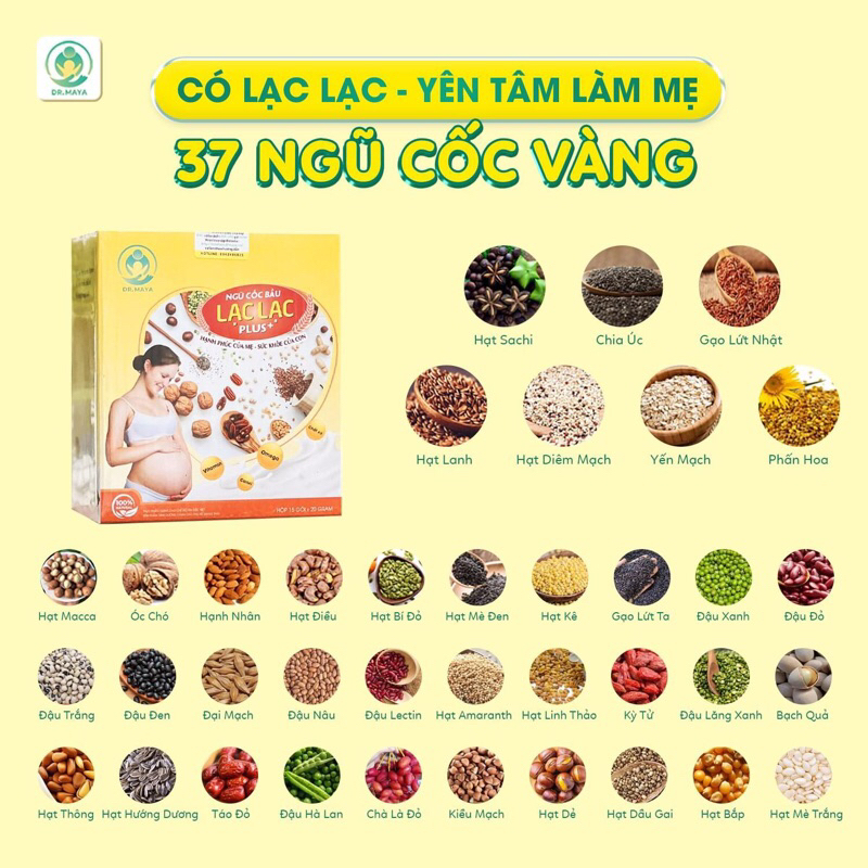Ảnh Ngũ cốc bầu Lạc Lạc plus DR.MAYA hộp 30 gói/600gram 2