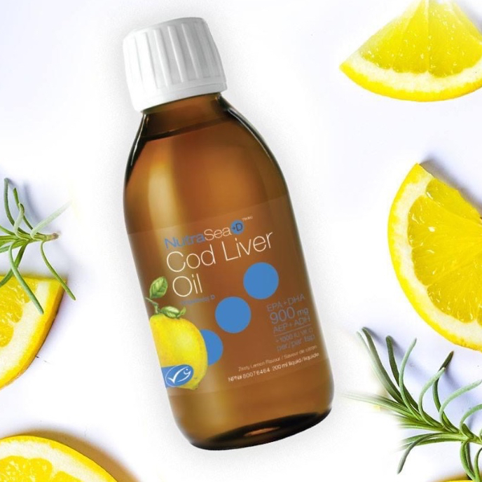 Dầu gan cá tuyết Nutrasea +D Cod Liver Oil + vitamin D, vị chanh, hộp