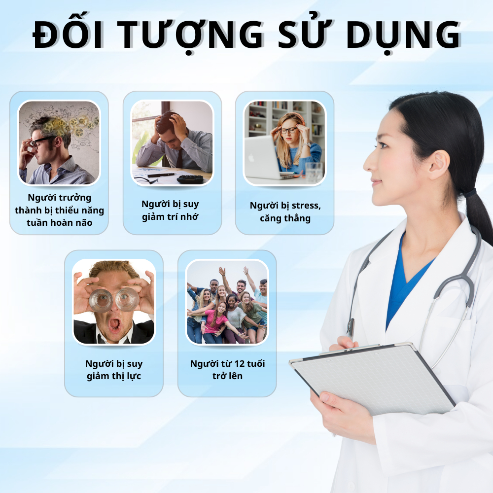 Viên uống bổ não VTM Ginkgo Biloba hỗ trợ cải thiện trí nhớ - 60 viên