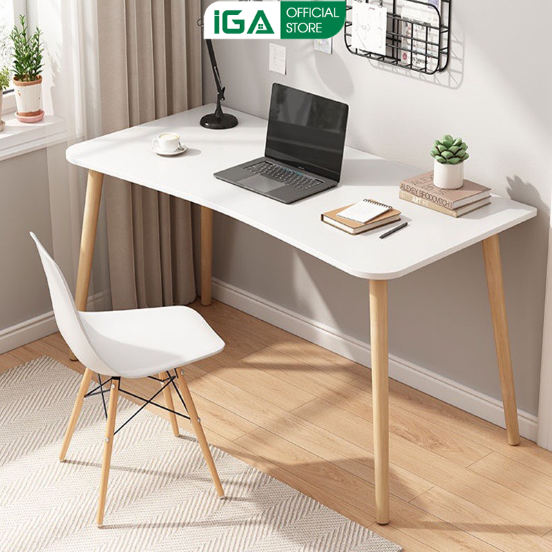 IGA - Review Bàn làm việc chống gù phong cách Bắc Âu mặt gỗ MDF 