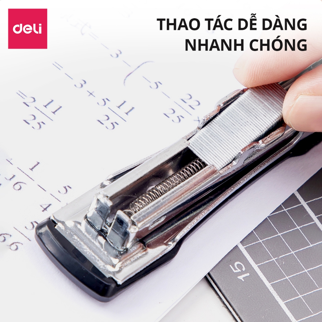 Ghim Dập Tài Liệu Số 12 Deli - Đạn ghim 24/6 - Hộp Ghim Bấm 1000 cái - 1 hộp