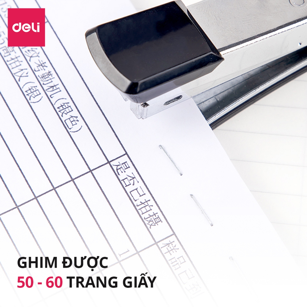 Ghim Dập Tài Liệu Số 12 Deli - Đạn ghim 24/6 - Hộp Ghim Bấm 1000 cái - 1 hộp