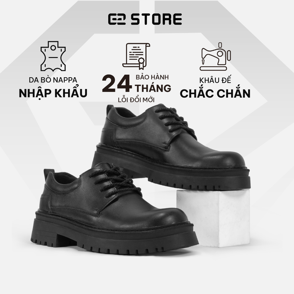 Ảnh Giày tây nam G2 Chunky derby tăng chiều cao 5,5cm giày da công sở trẻ trung từ da bò cao cấp khâu đế 1