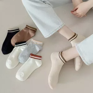 Tất vớ cổ cao cổ thấp trắng đen nữ nam phong cách Hàn Quốc chất cotton mềm mại thoáng khí thấm hút mồ hôi ABICA TN075