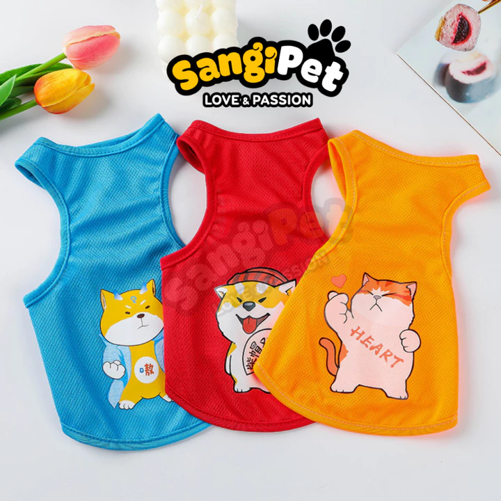 Áo Cho Chó Mèo Mẫu Ba lỗ, Đồ Chó Mèo Siêu Thoáng Mát, Cute