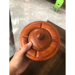 Gạt tàn gỗ Hương cao cấp mẫu trụ có nắp đậy sang trọng tiện lợi Giá tại xưởng làng nghề tiện Nhị Khê