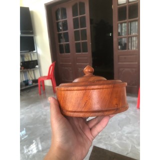 Gạt tàn gỗ Hương cao cấp mẫu trụ có nắp đậy sang trọng tiện lợi Giá tại xưởng làng nghề tiện Nhị Khê