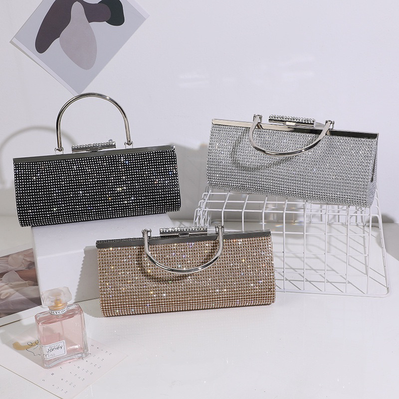 Ví dự tiệc nữ, clutch cầm tay đính đá sang trọng - V11