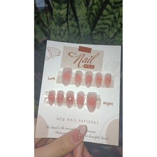 Nailbox Ombre Hồng Hoạ Tiết Ngôi Sao Mặt Trăng Khuyết