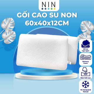 [MEMORY FOAM] Ruột gối cao su non hỗ trợ ngủ ngon NIN House 60x40x12cm cho người lớn, người già