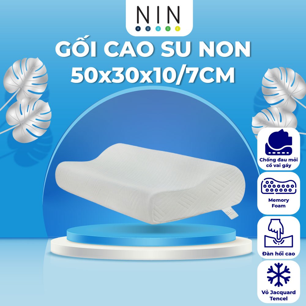 Ảnh Gối cao su non cho người lớn NIN House giảm đau cổ vai gáy và giảm ngáy dạng lượn sóng memory foam nhiều kích thước 2