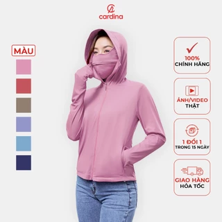 Áo chống nắng nữ CARDINA 2 lớp gấu suông mũ liền chất liệu Icetext chống tia UV tia cực tím hiệu quả 4NHF02