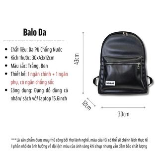 Balo da nữ cặp sách đi học basic chống nước phong cách thời trang Hàn Quốc vừa laptop 15 6 inch BL28